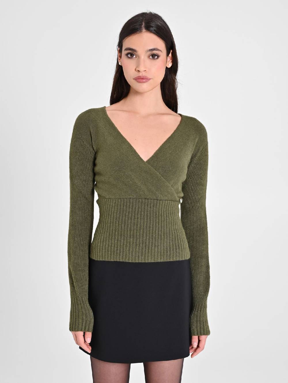 Rinascimento Maglioncino Verde Con Incrocio