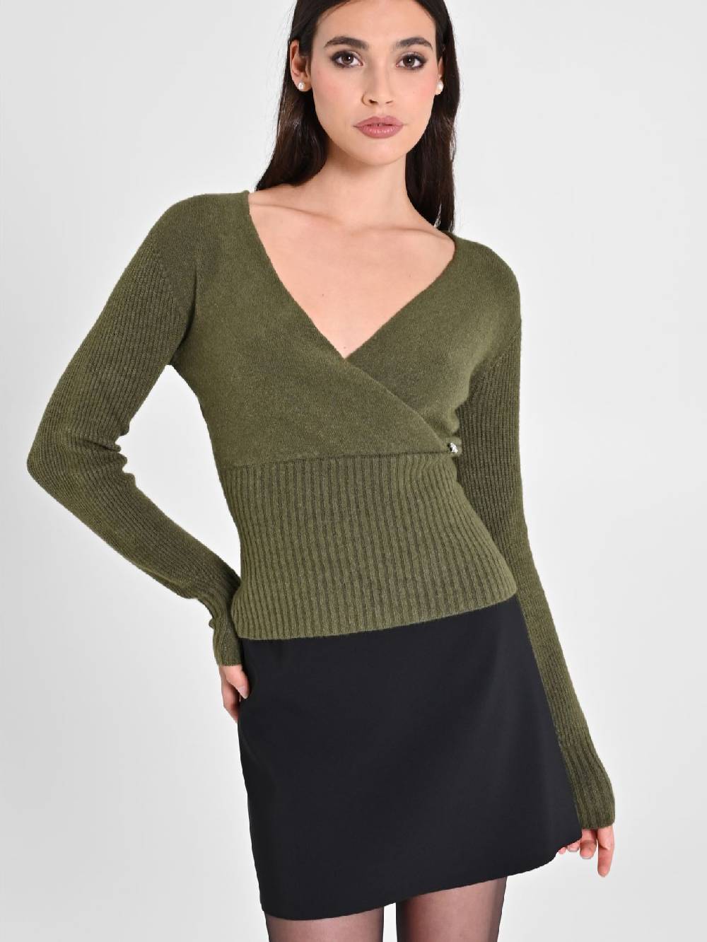 Rinascimento Maglioncino Verde con Incrocio