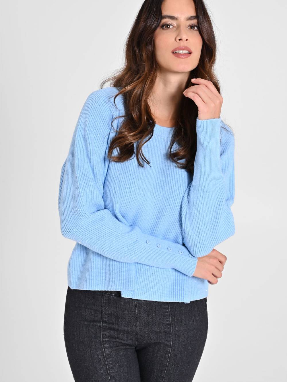 Rinascimento Maglione Azzurro Paillettes