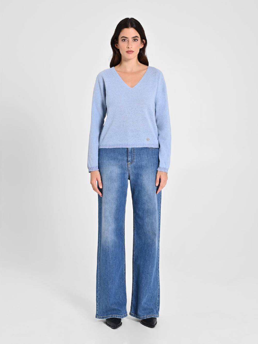 Rinascimento Maglione Lana Cashmere Azzurro