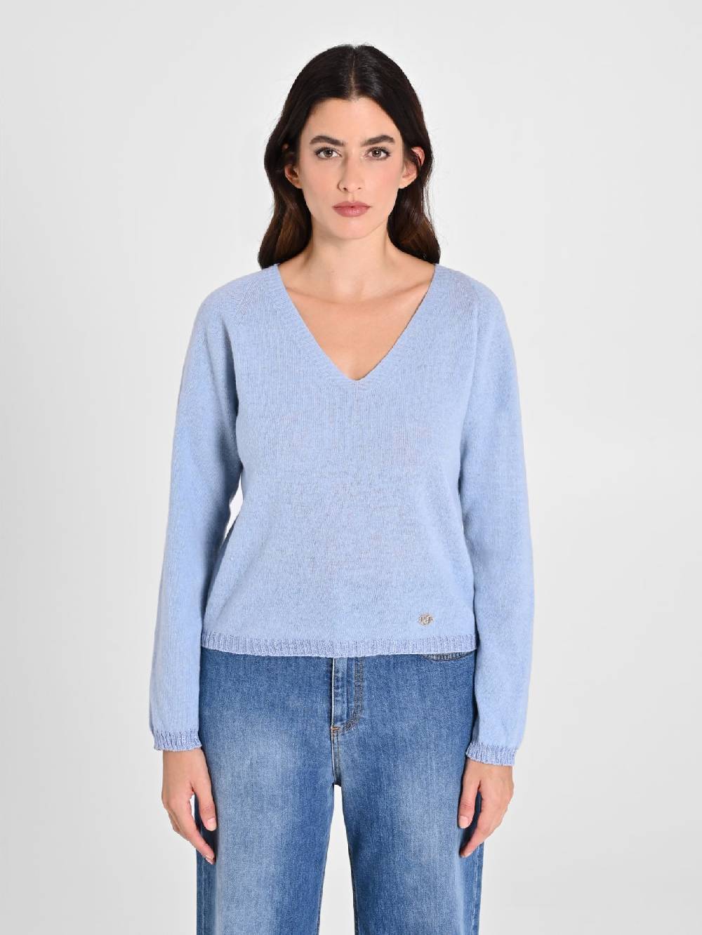 Rinascimento Maglione Lana Cashmere Azzurro