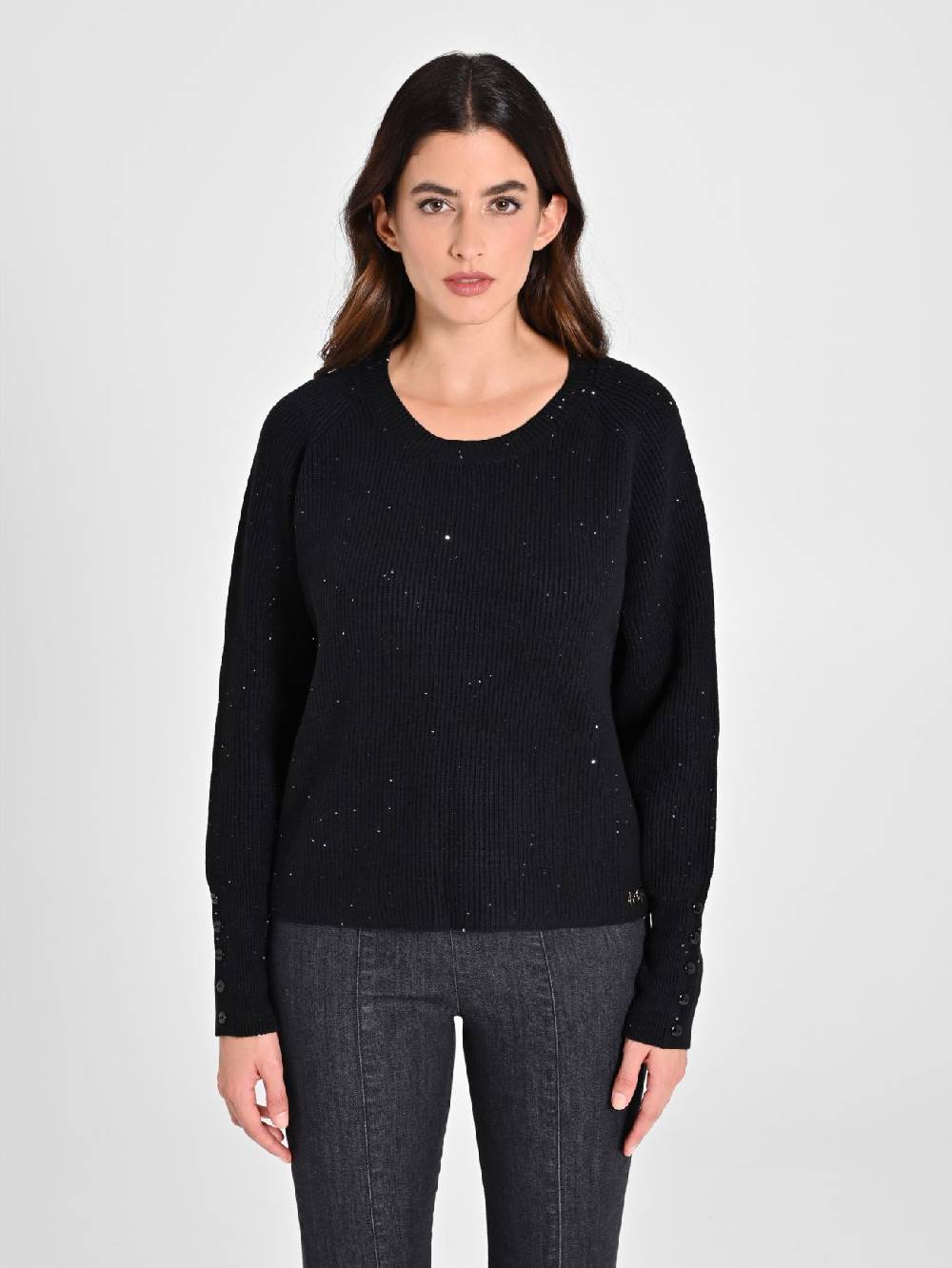 Rinascimento Maglione Nero Paillettes