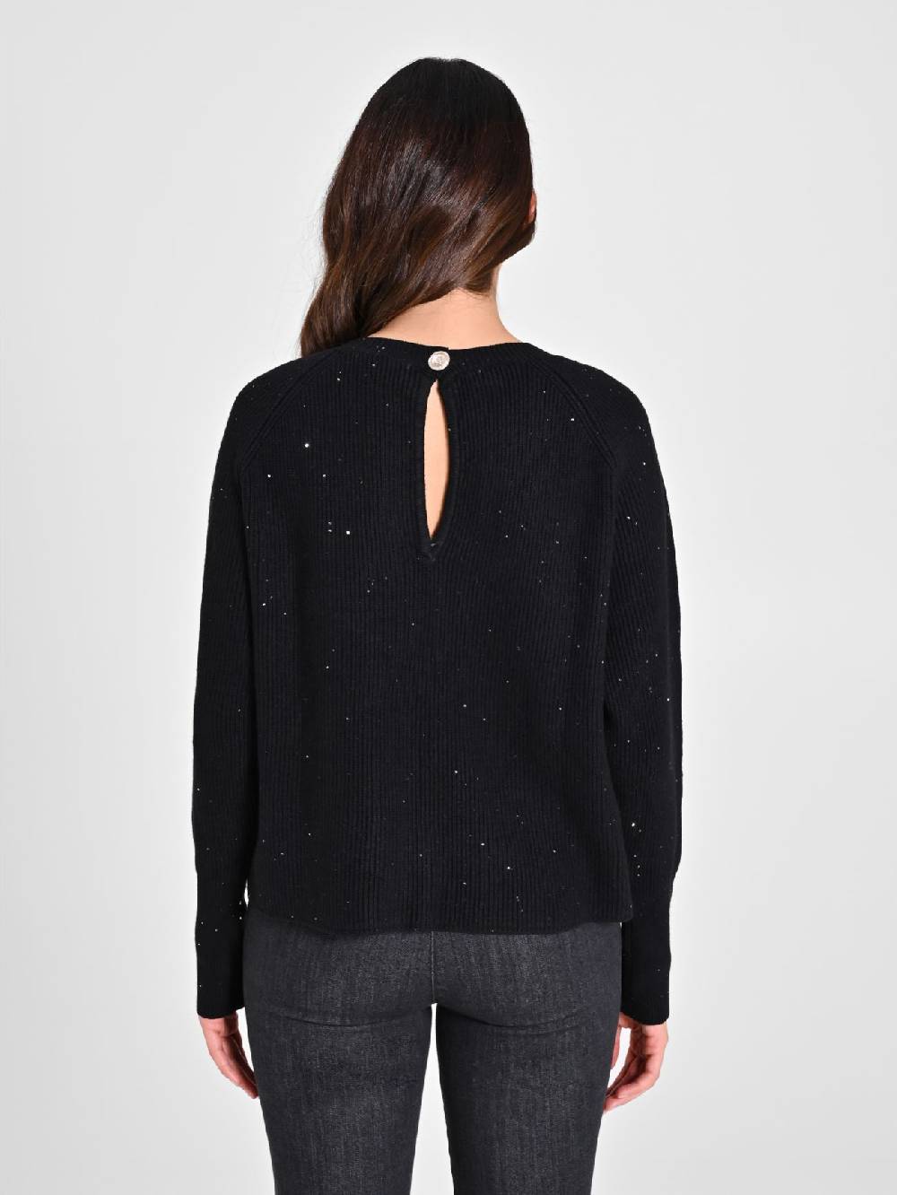Rinascimento Maglione Nero Paillettes