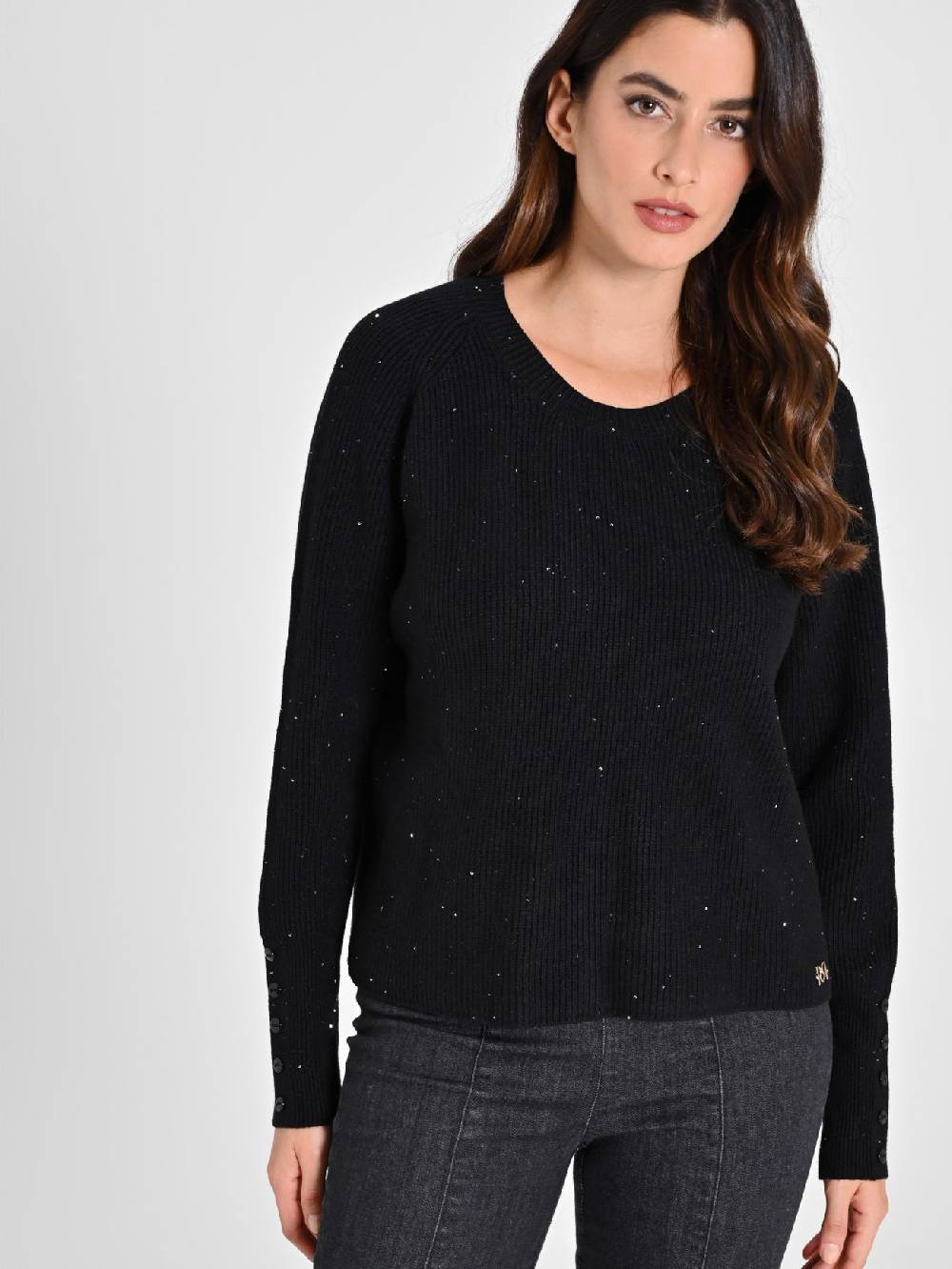 Rinascimento Maglione Nero Paillettes