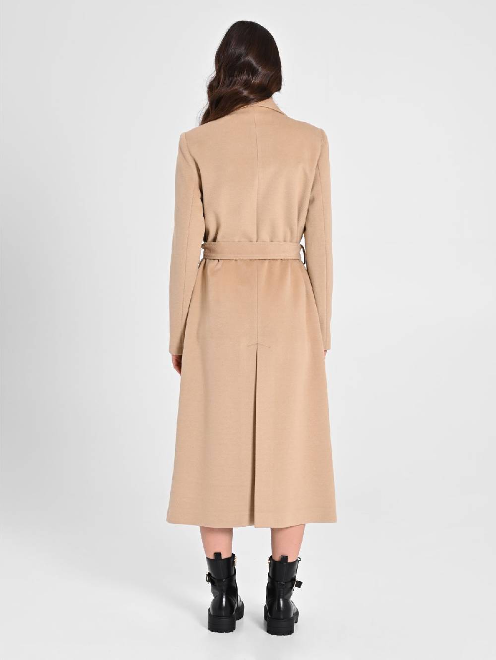 Rinascimento Maxi Cappotto Cammello Con Cintura