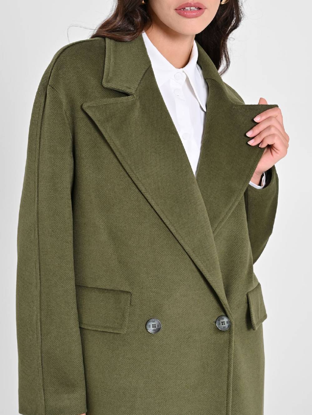 Rinascimento Maxi Cappotto Verde Militare