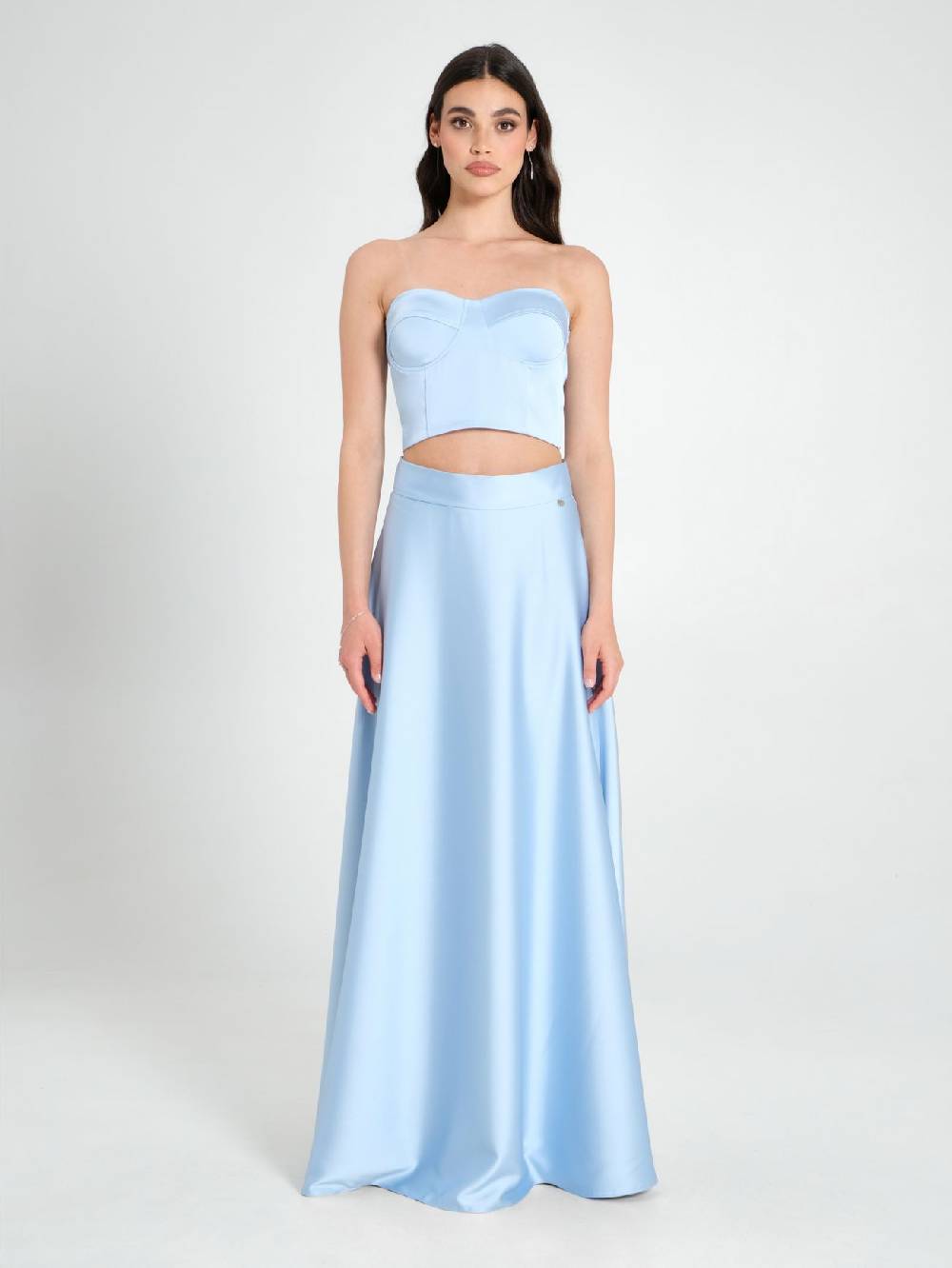 Rinascimento Maxi Gonna In Raso Strutturato