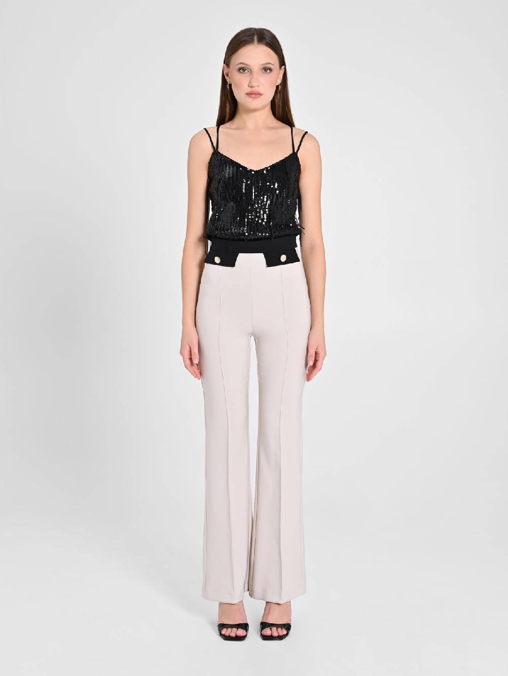 Rinascimento Pantalone Bicolor Beige & Nero