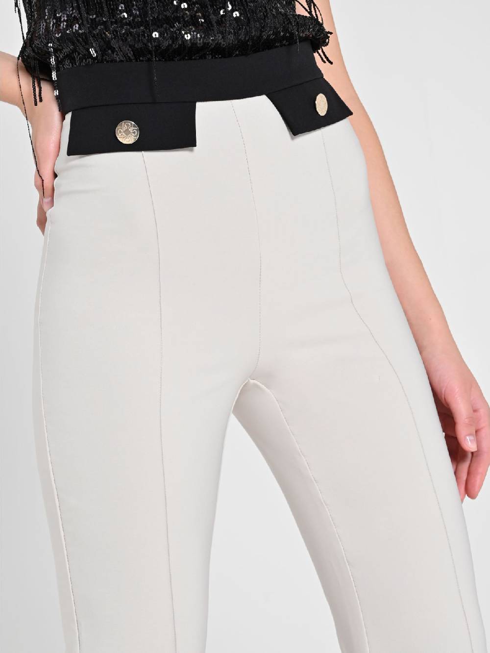 Rinascimento Pantalone Bicolor Beige & Nero