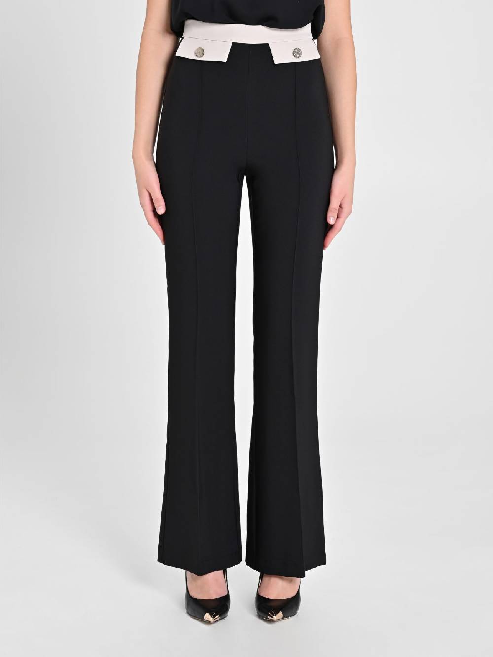 Rinascimento Pantalone Bicolor Nero & Beige