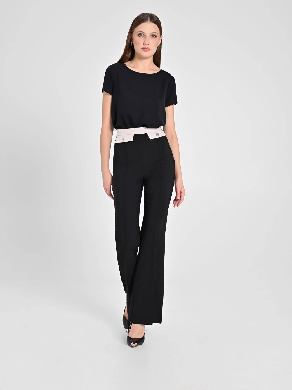 Rinascimento Pantalone Bicolor Nero & Beige