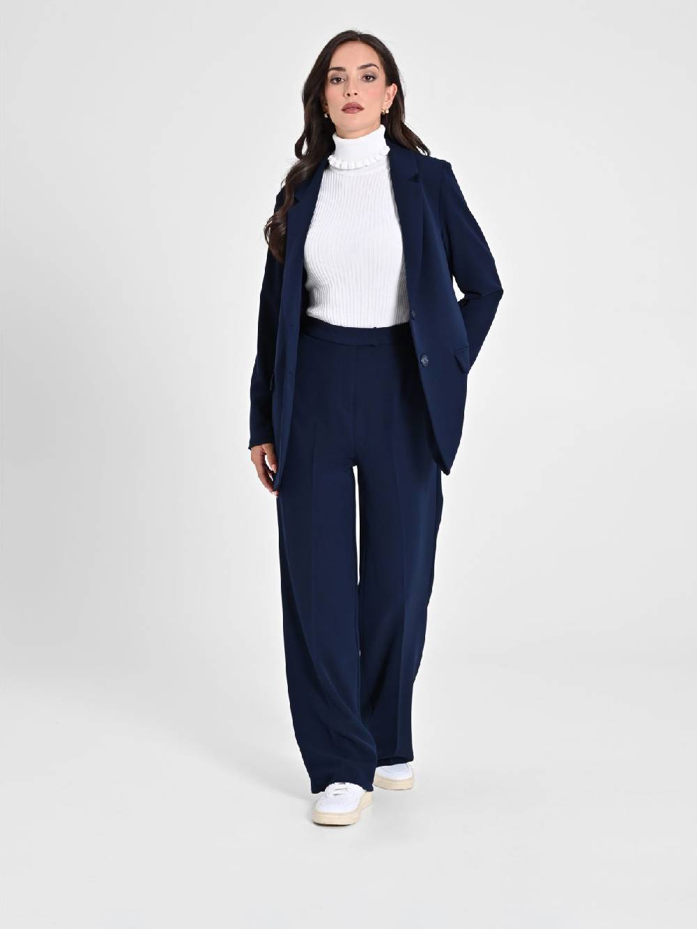 Rinascimento Pantalone Palazzo Blu in Crepe