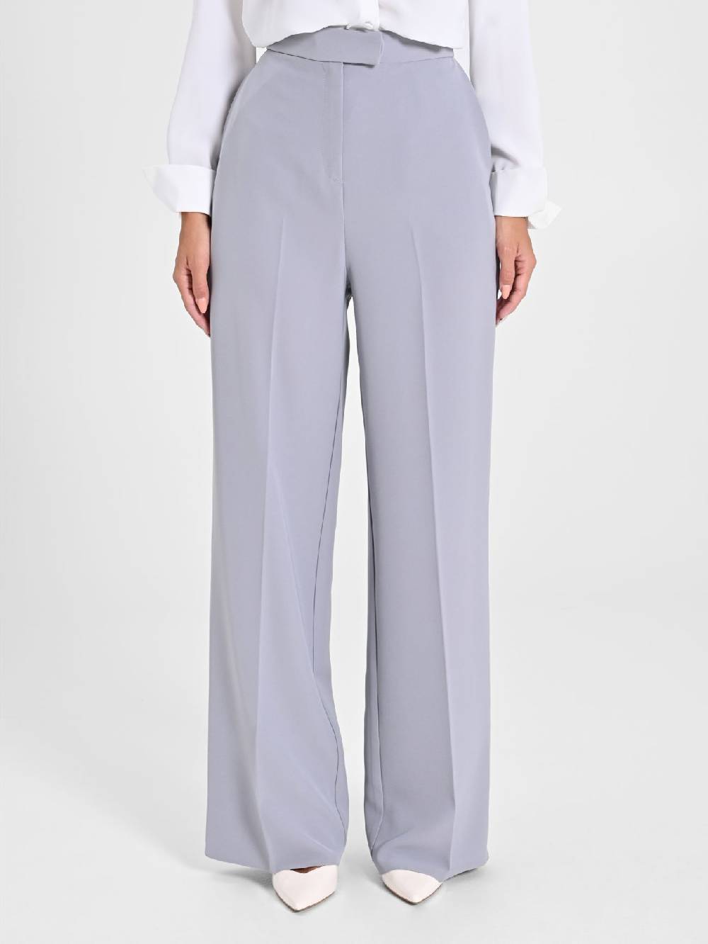 Rinascimento Pantalone Palazzo Grigio In Crepe