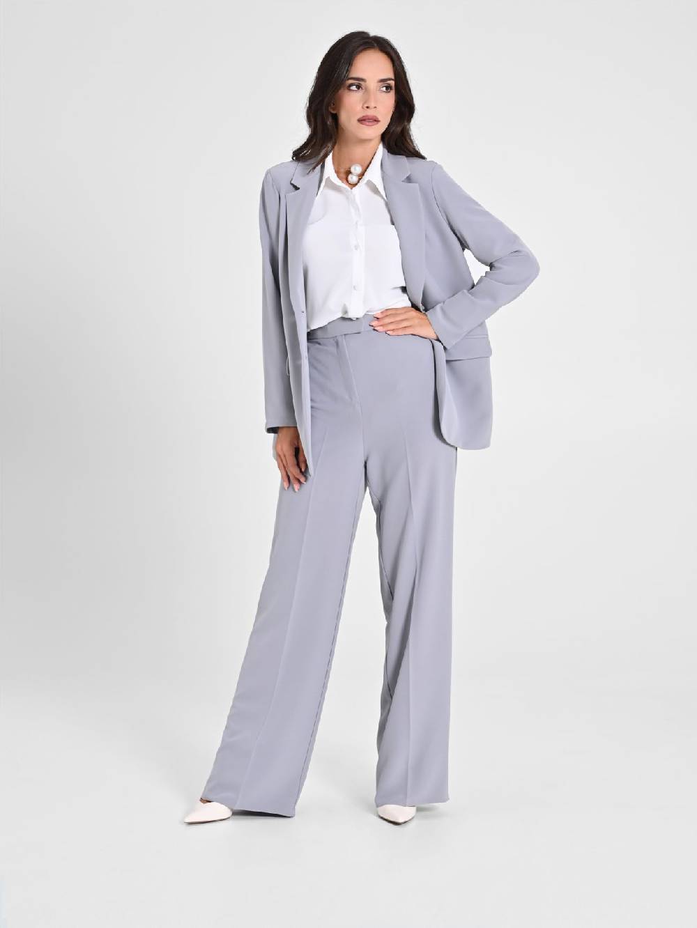 Rinascimento Pantalone Palazzo Grigio in Crepe