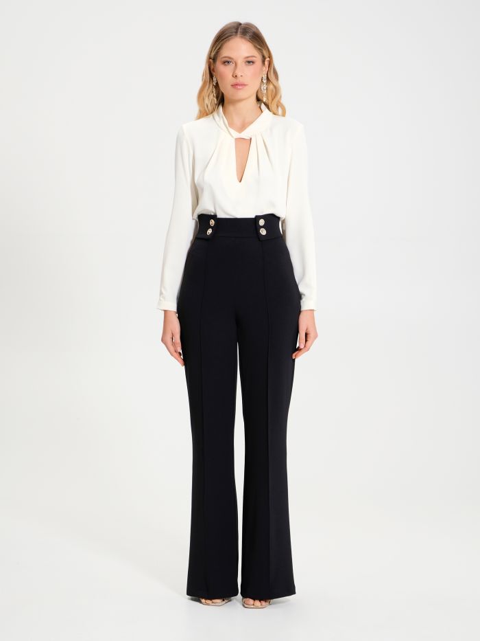 Rinascimento Pantaloni 4 Bottoni In Scuba Crépe