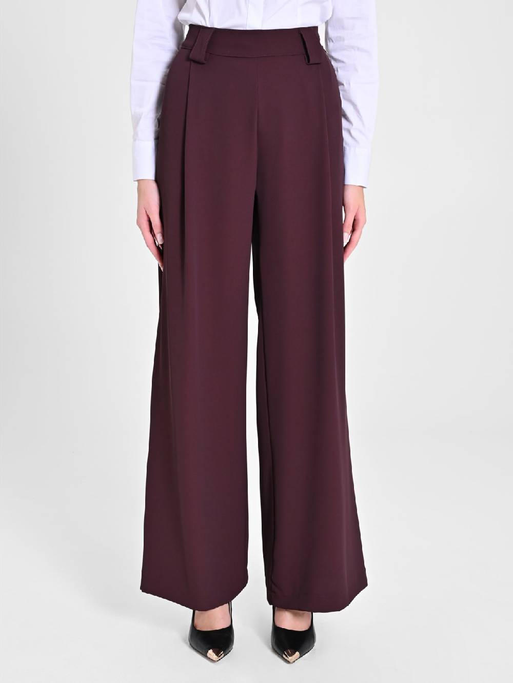 Rinascimento Pantaloni Ampi Color Melanzana