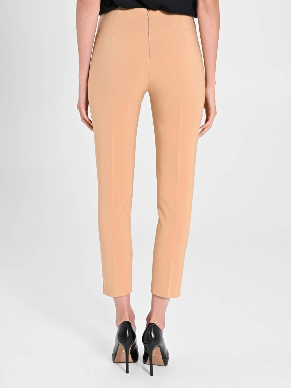 Rinascimento Pantaloni Cammello Fibbia Geometrica