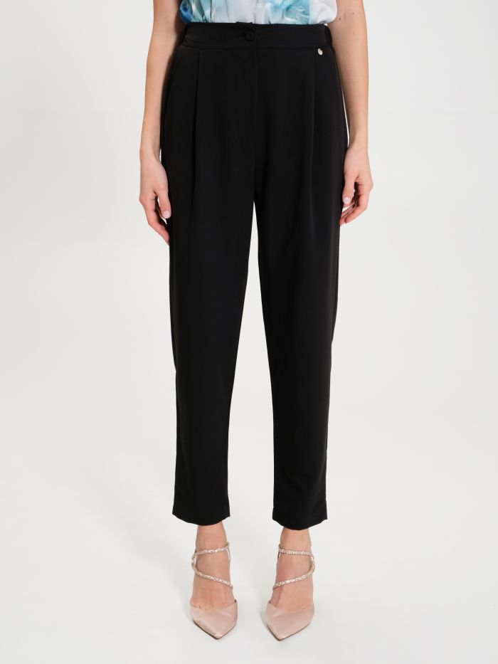 Rinascimento Pantaloni Carota Con Punto Smock