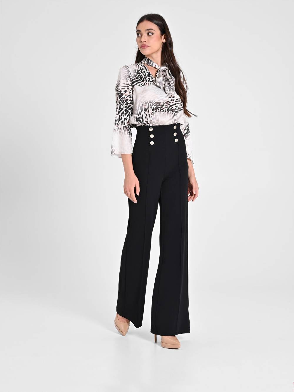 Rinascimento Pantaloni con Bottoni Dorati