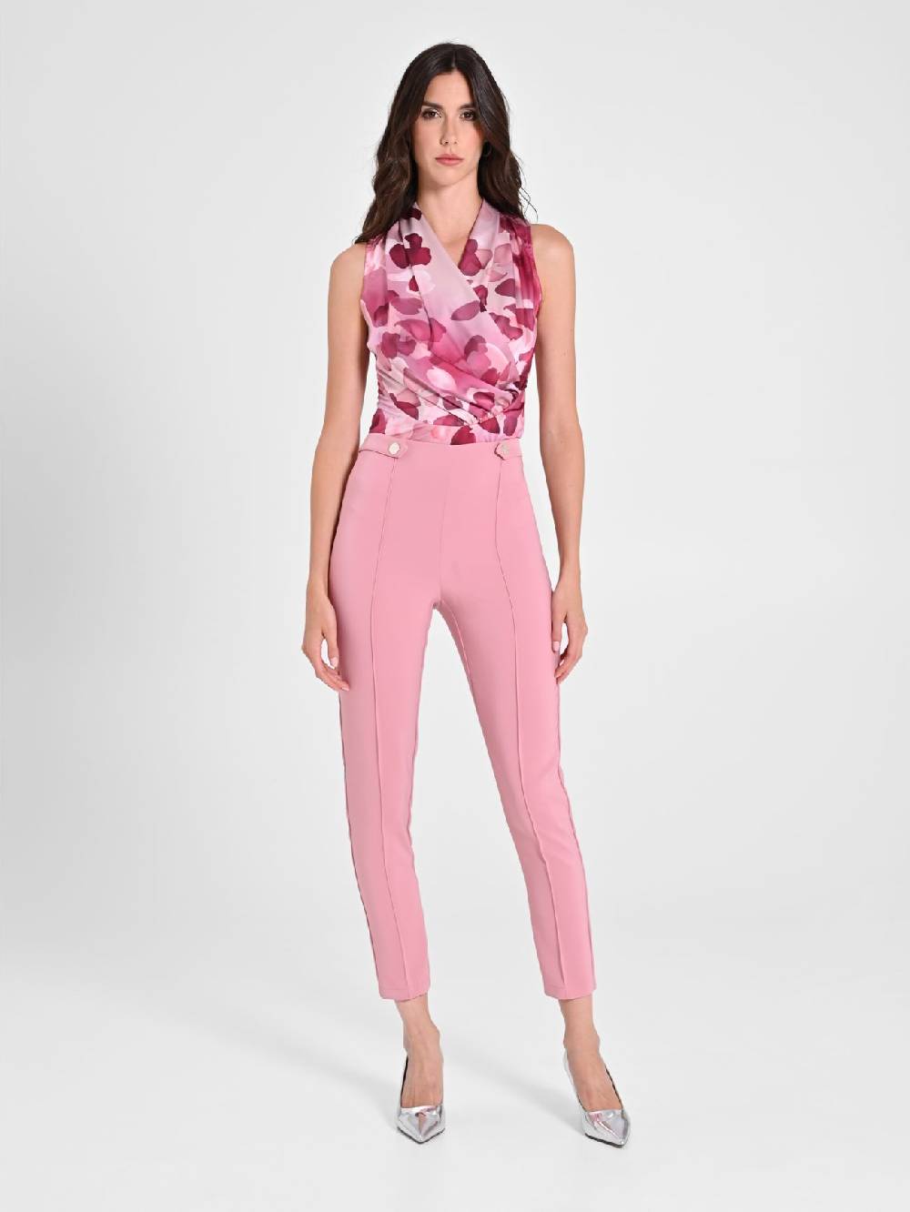 Rinascimento Pantaloni Con Pattine Rosa Antico