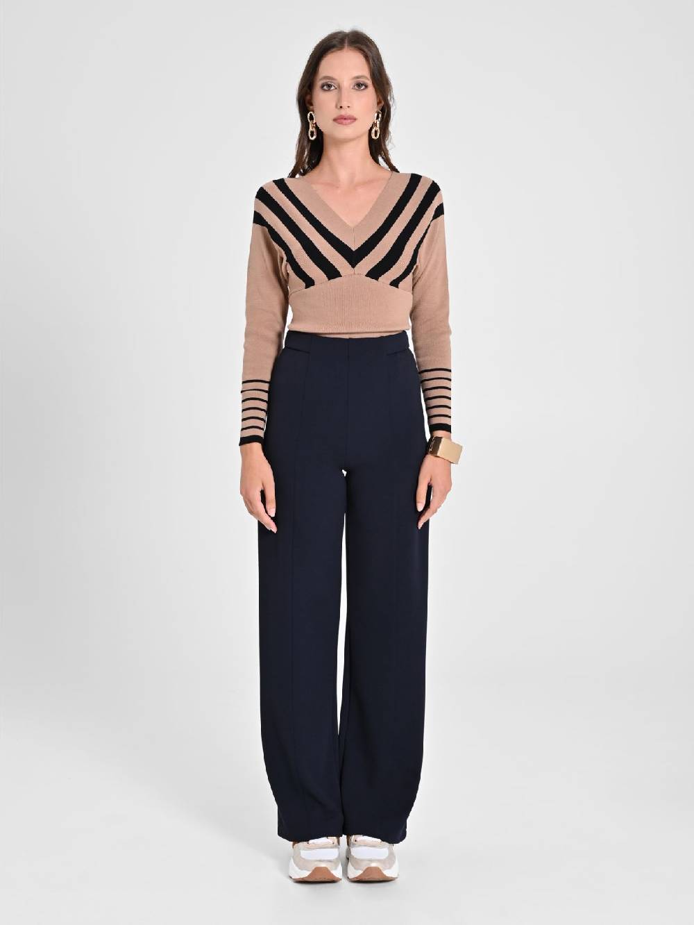 Rinascimento Pantaloni Cropped Blu Navy