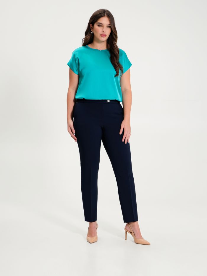 Rinascimento Pantaloni Curvy Blu Navy