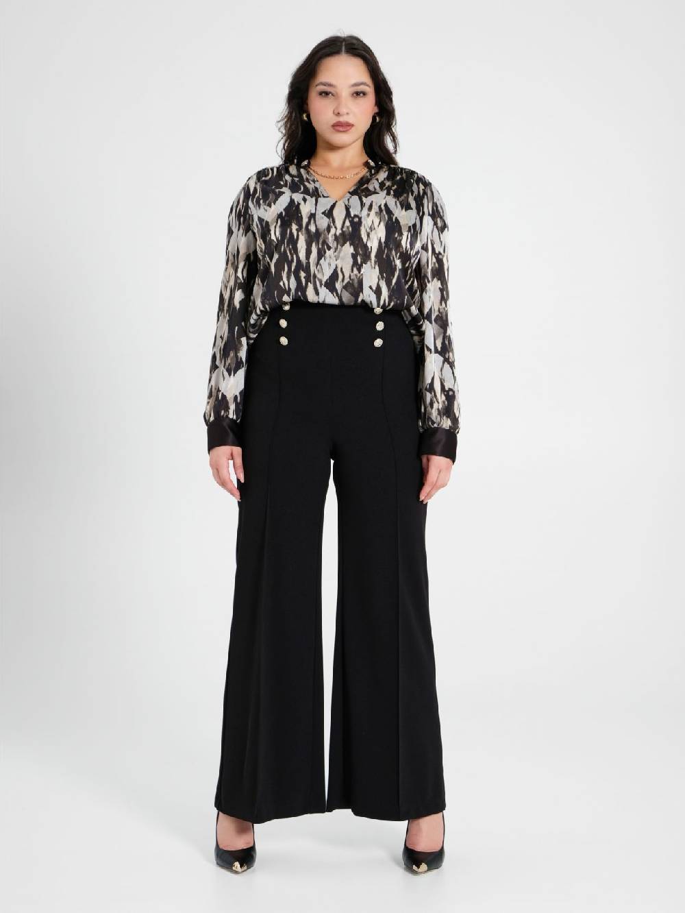 Rinascimento Pantaloni Curvy Con Bottoni Dorati