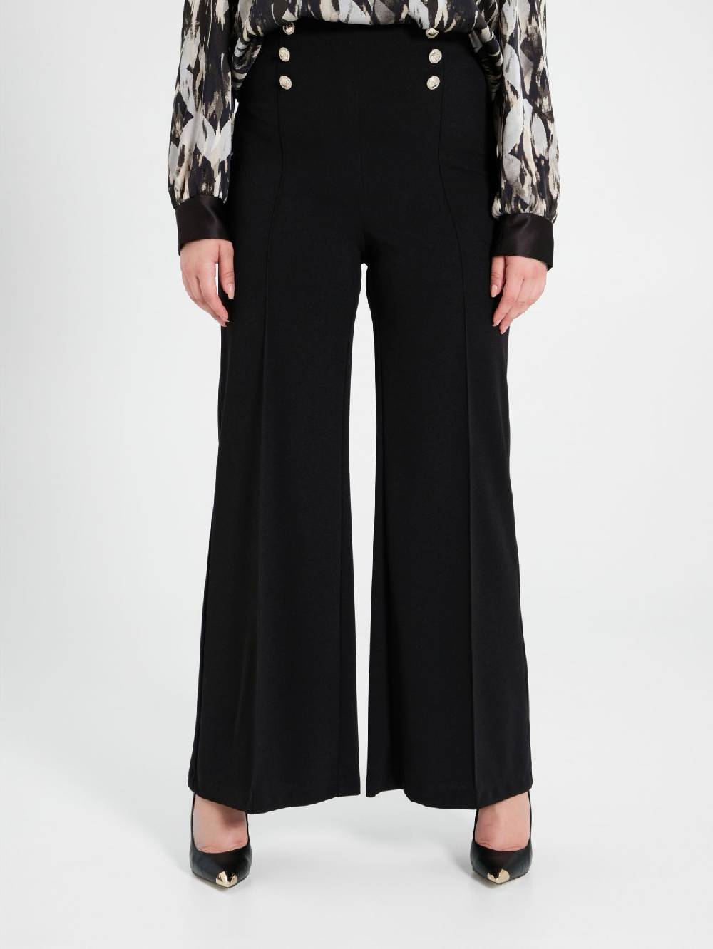 Rinascimento Pantaloni Curvy Con Bottoni Dorati