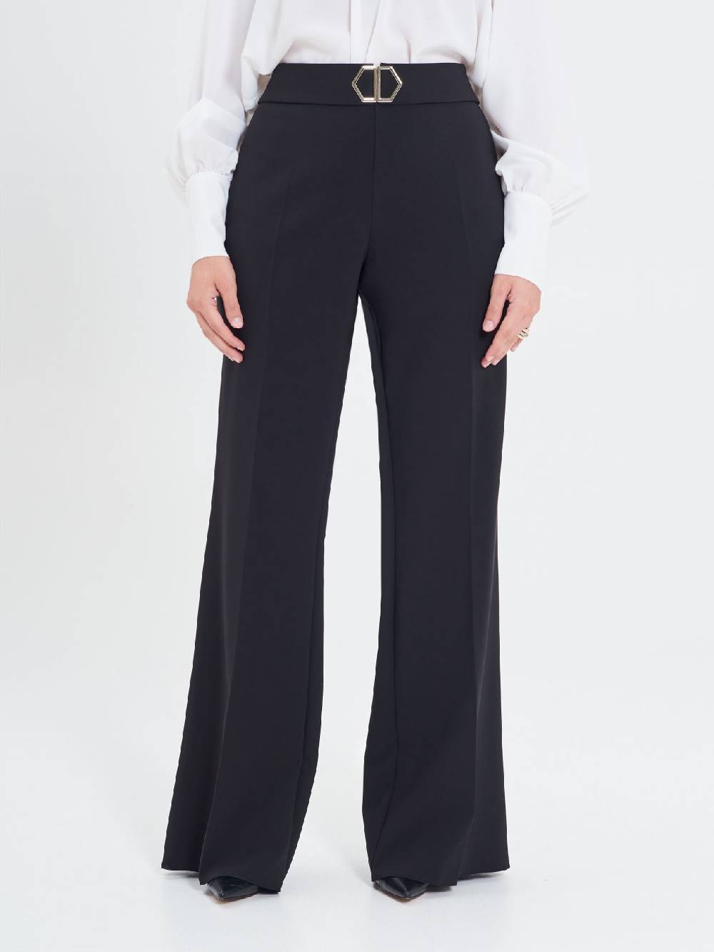 Rinascimento Pantaloni Curvy Fibbia Geometrica
