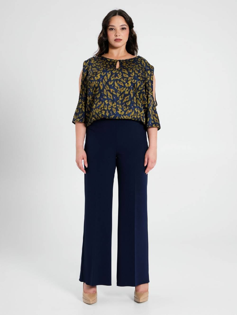 Rinascimento Pantaloni Curvy Palazzo Blu