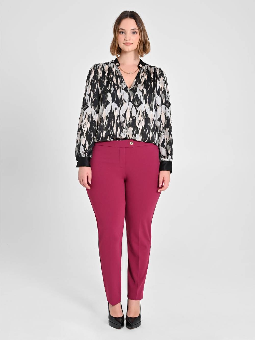 Rinascimento Pantaloni Curvy Skinny Bordeaux