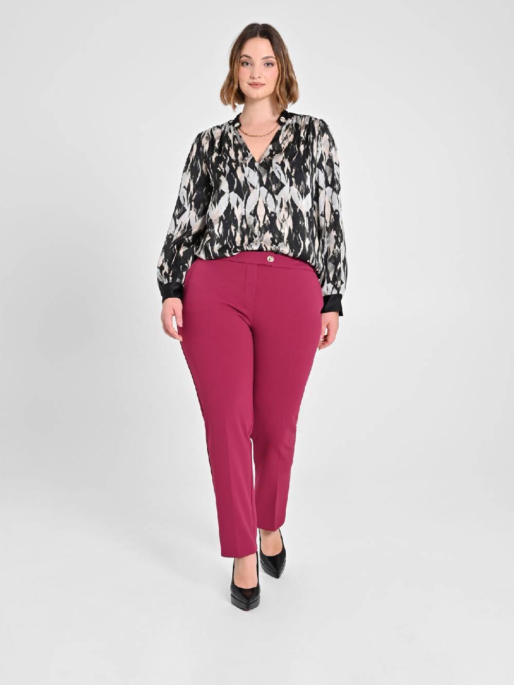 Rinascimento Pantaloni Curvy Skinny Bordeaux
