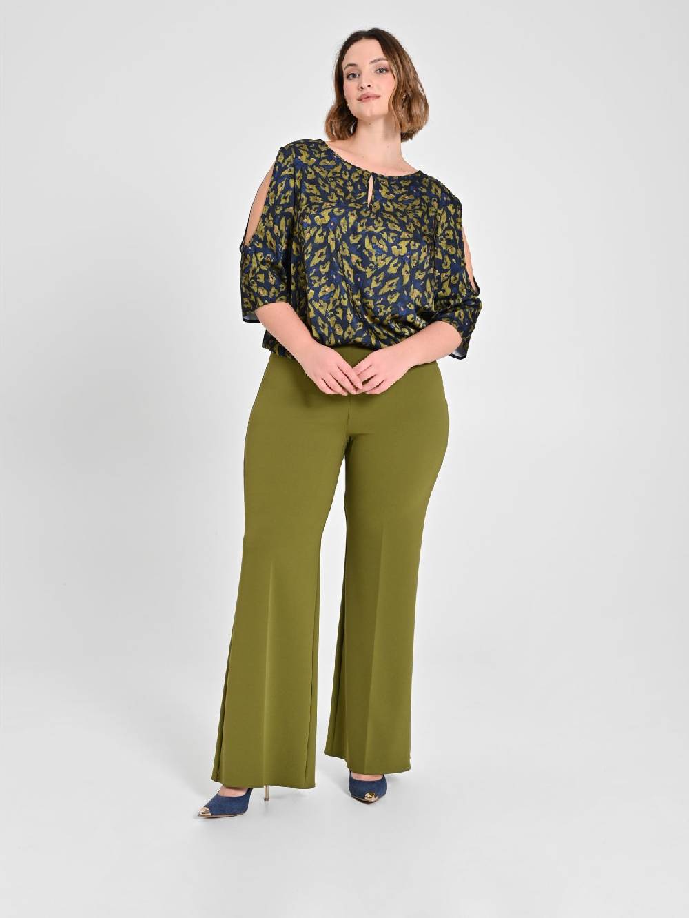 Rinascimento Pantaloni Curvy Verde Muschio