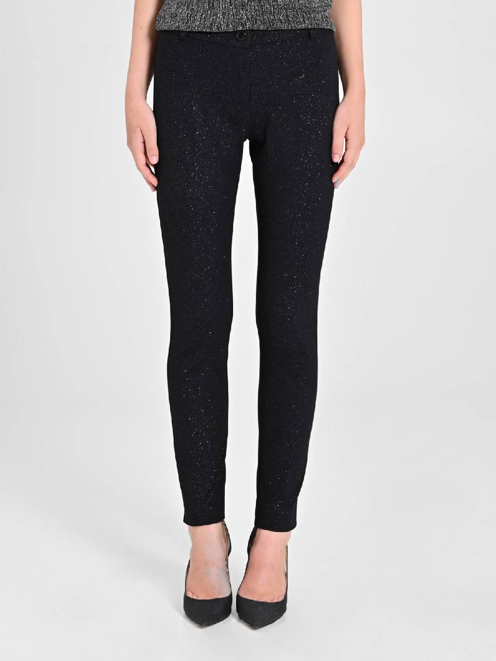Rinascimento Pantaloni Glitter Neri