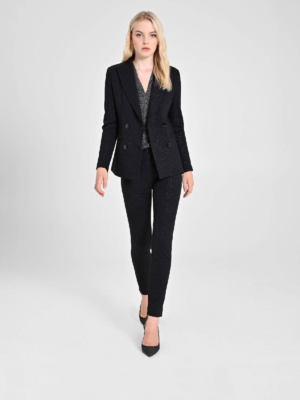 Rinascimento Pantaloni Glitter Neri