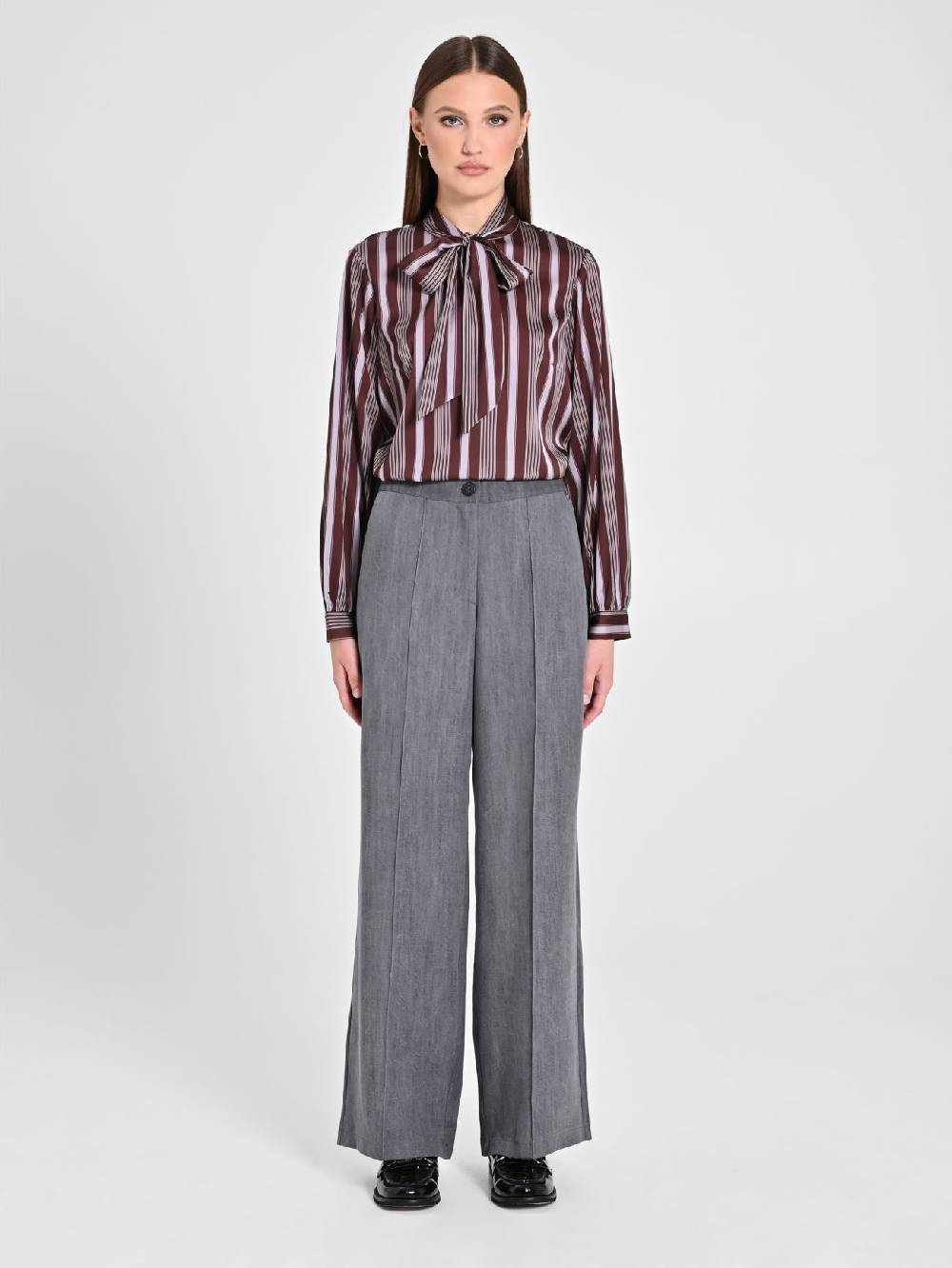 Rinascimento Pantaloni Grigi Ampi