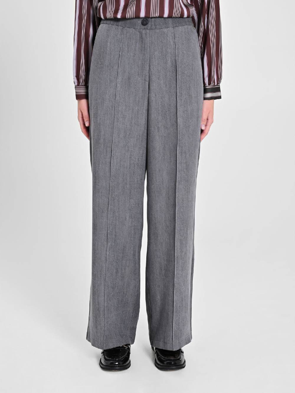 Rinascimento Pantaloni Grigi Ampi