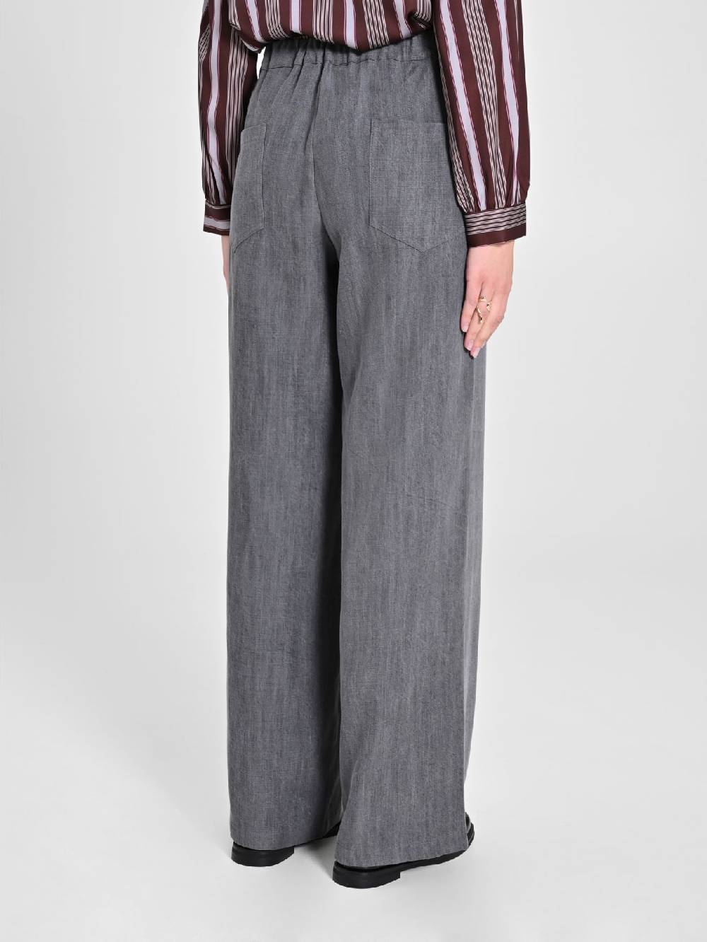 Rinascimento Pantaloni Grigi Ampi