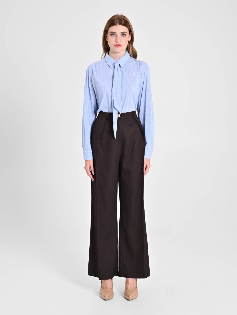 Rinascimento Pantaloni In Poliviscosa Marrone