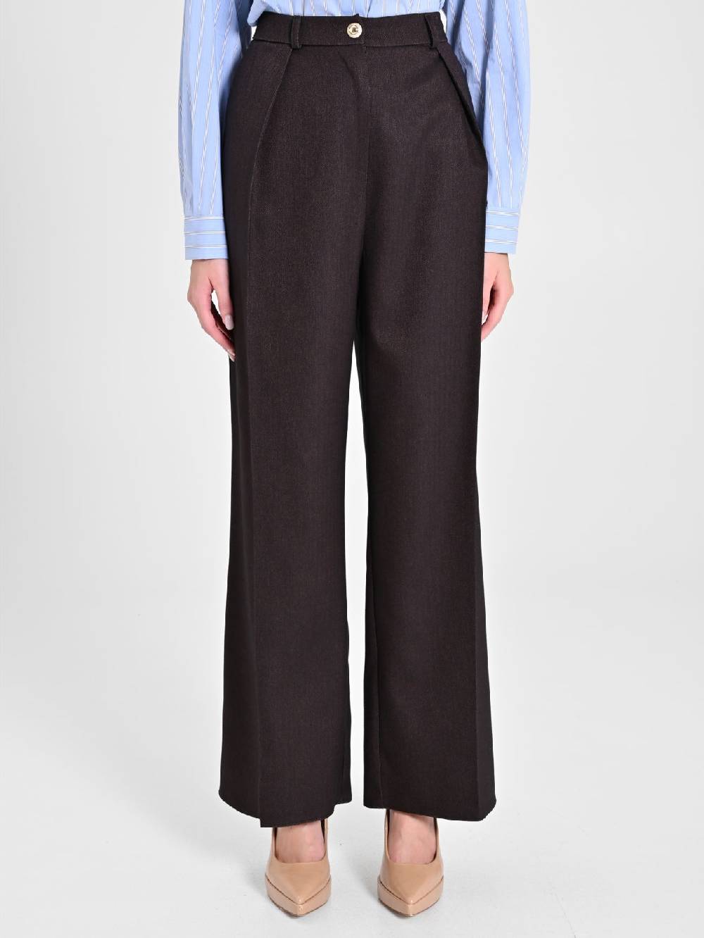 Rinascimento Pantaloni In Poliviscosa Marrone