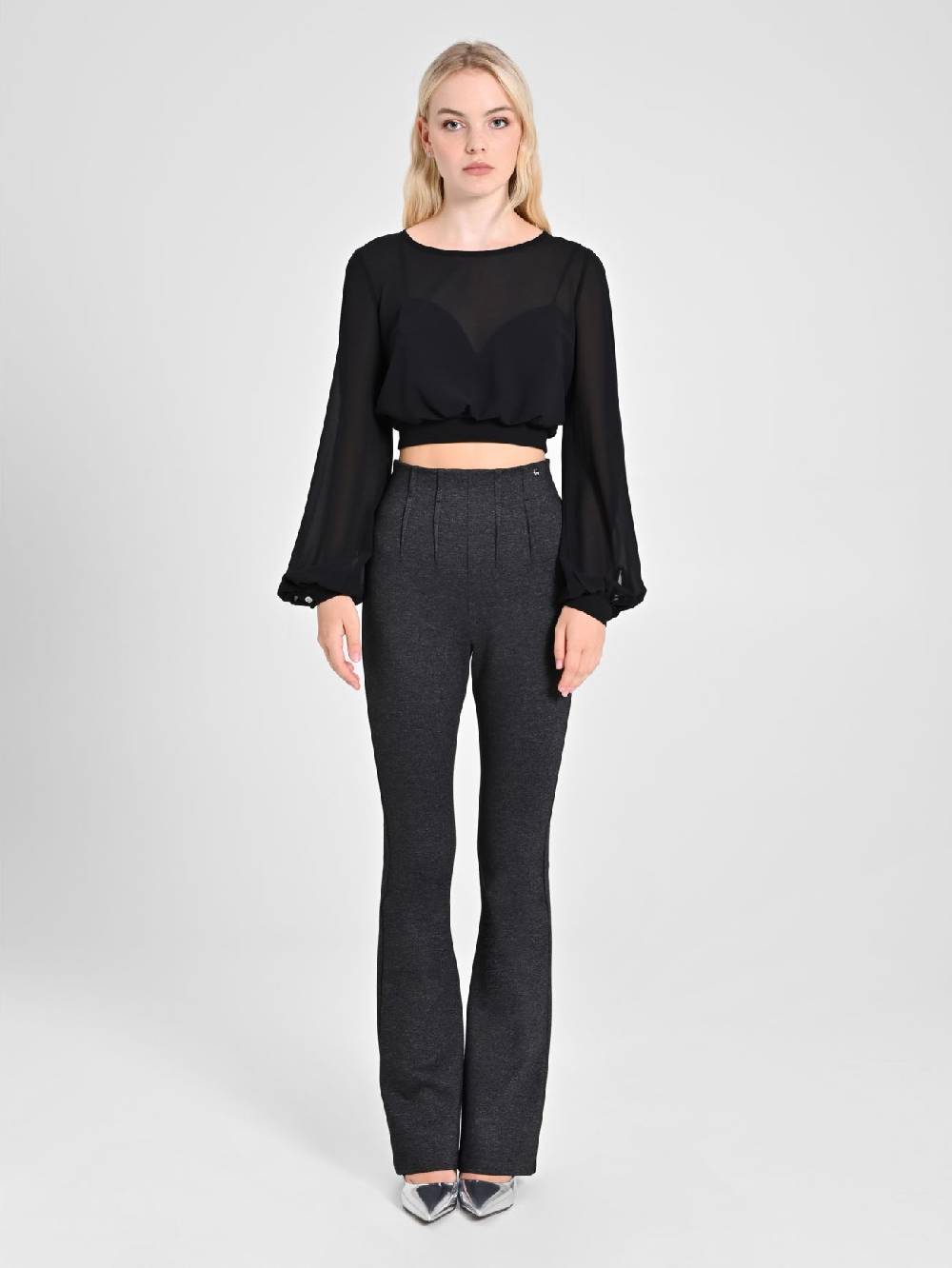 Rinascimento Pantaloni In Punto Milano Melange