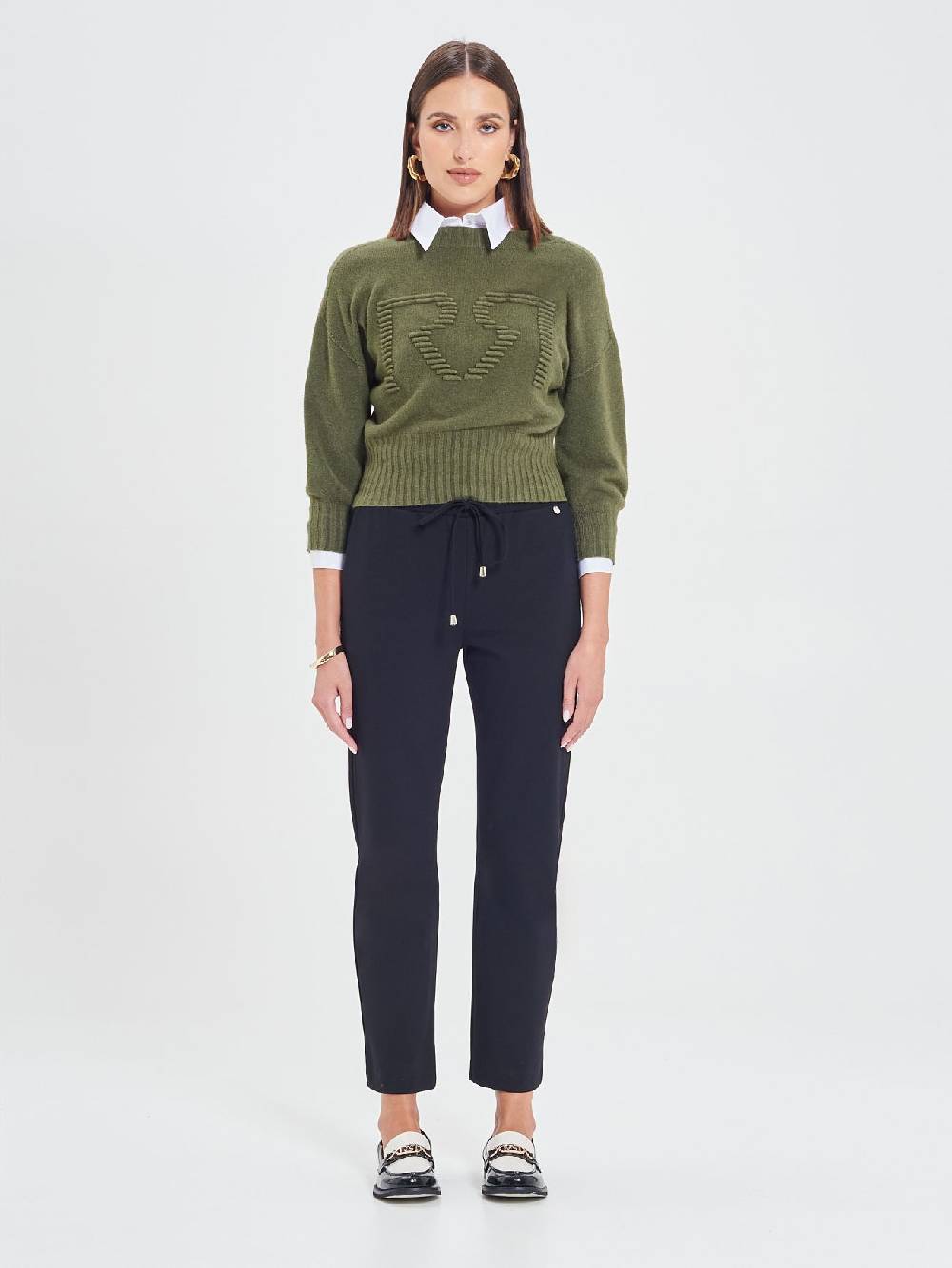 Rinascimento Pantaloni In Punto Milano Nero