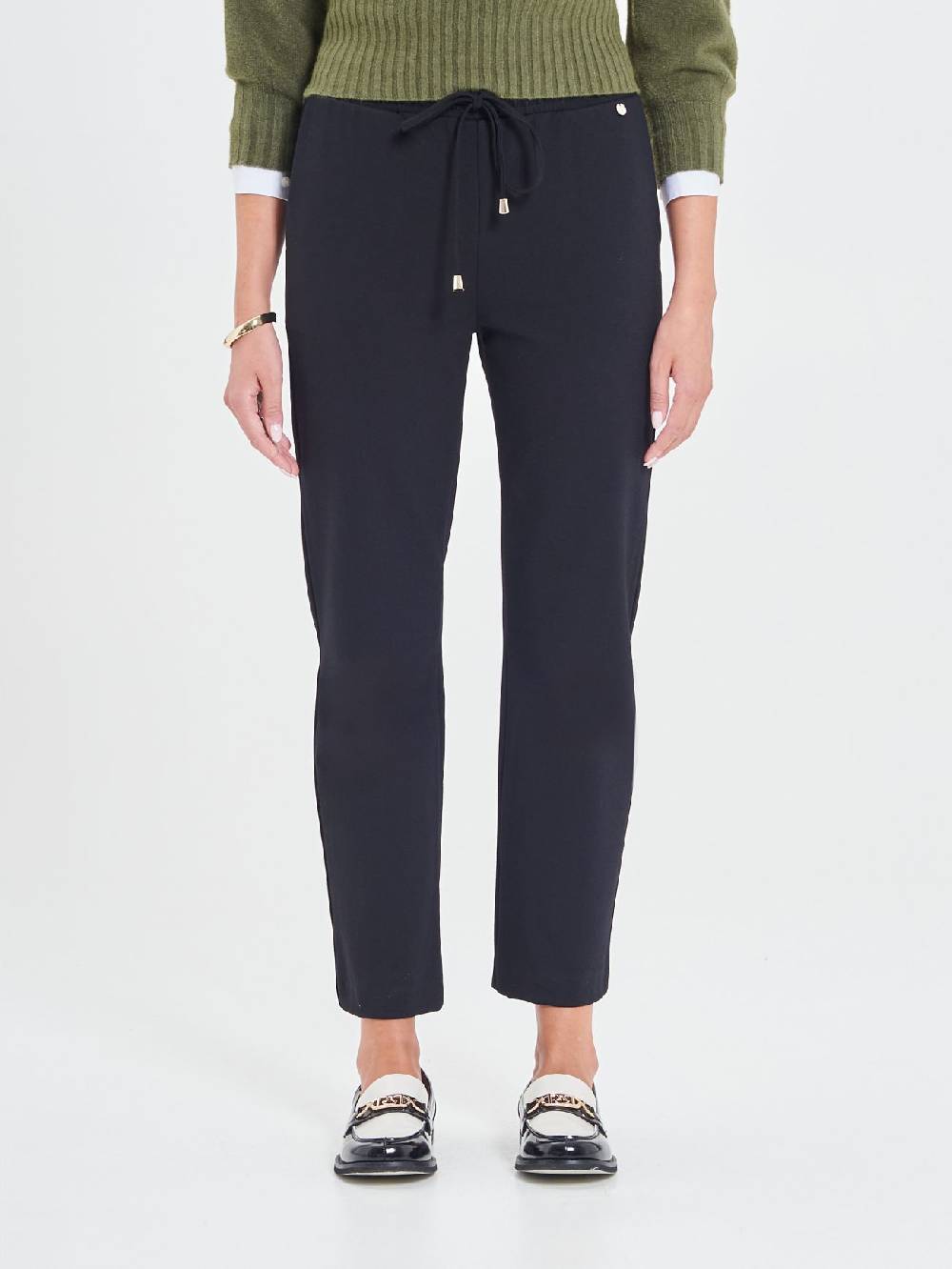 Rinascimento Pantaloni In Punto Milano Nero