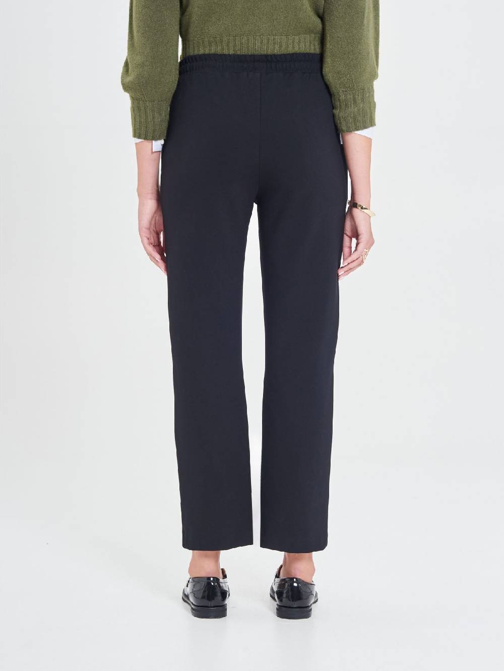 Rinascimento Pantaloni In Punto Milano Nero