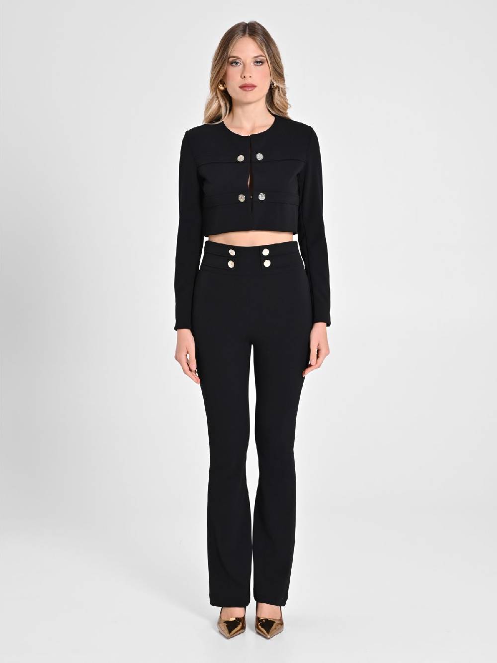 Rinascimento Pantaloni Neri A Zampa