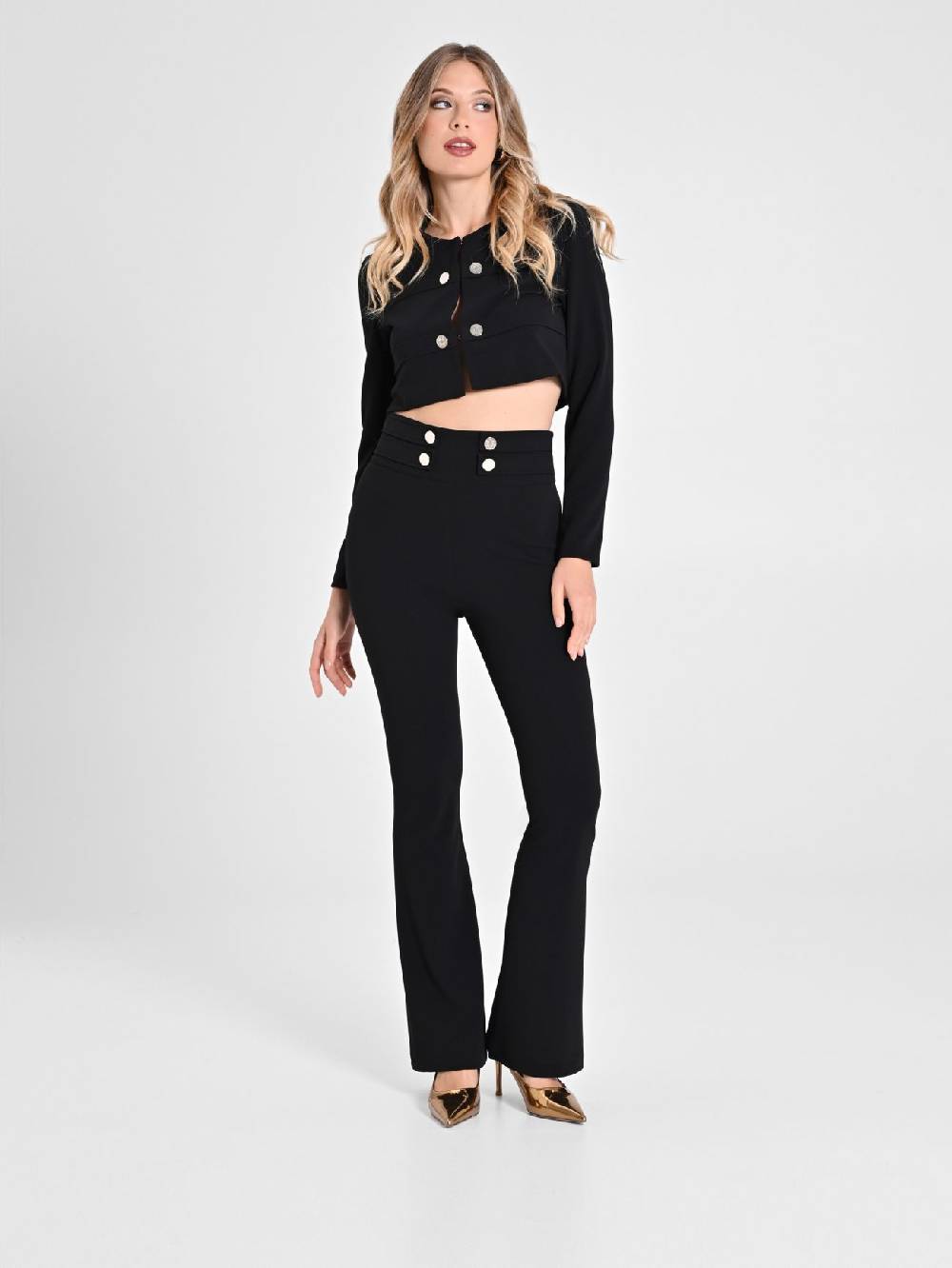 Rinascimento Pantaloni Neri a Zampa