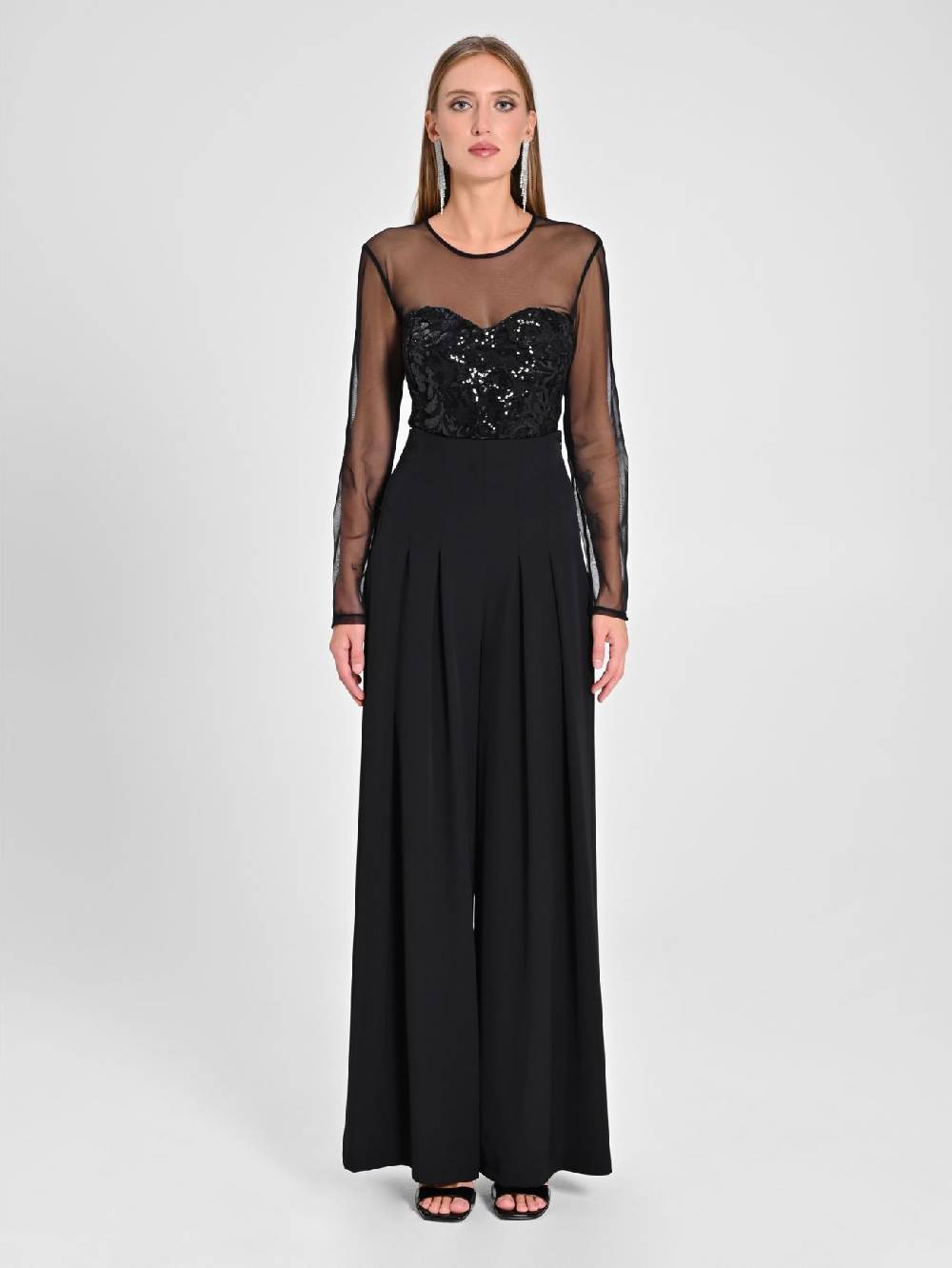 Rinascimento Pantaloni Neri Ampi