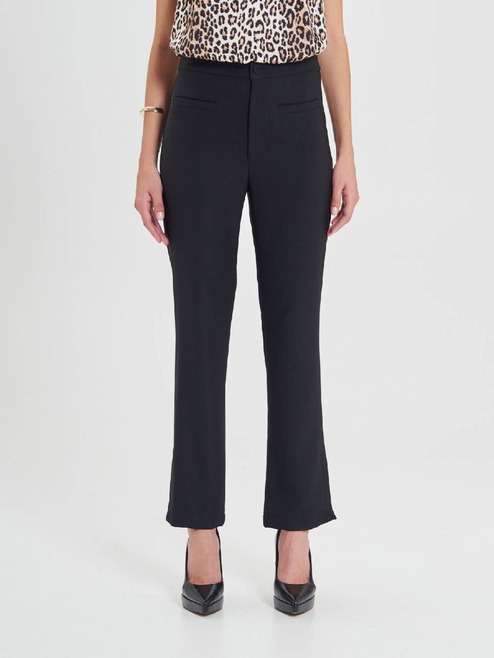 Rinascimento Pantaloni Neri In Cadi Operato