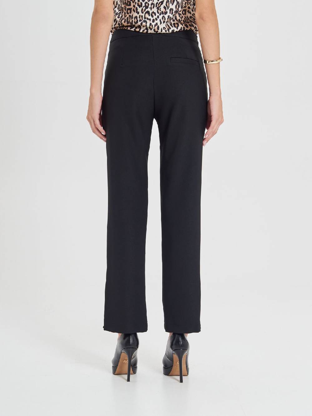 Rinascimento Pantaloni Neri In Cadi Operato