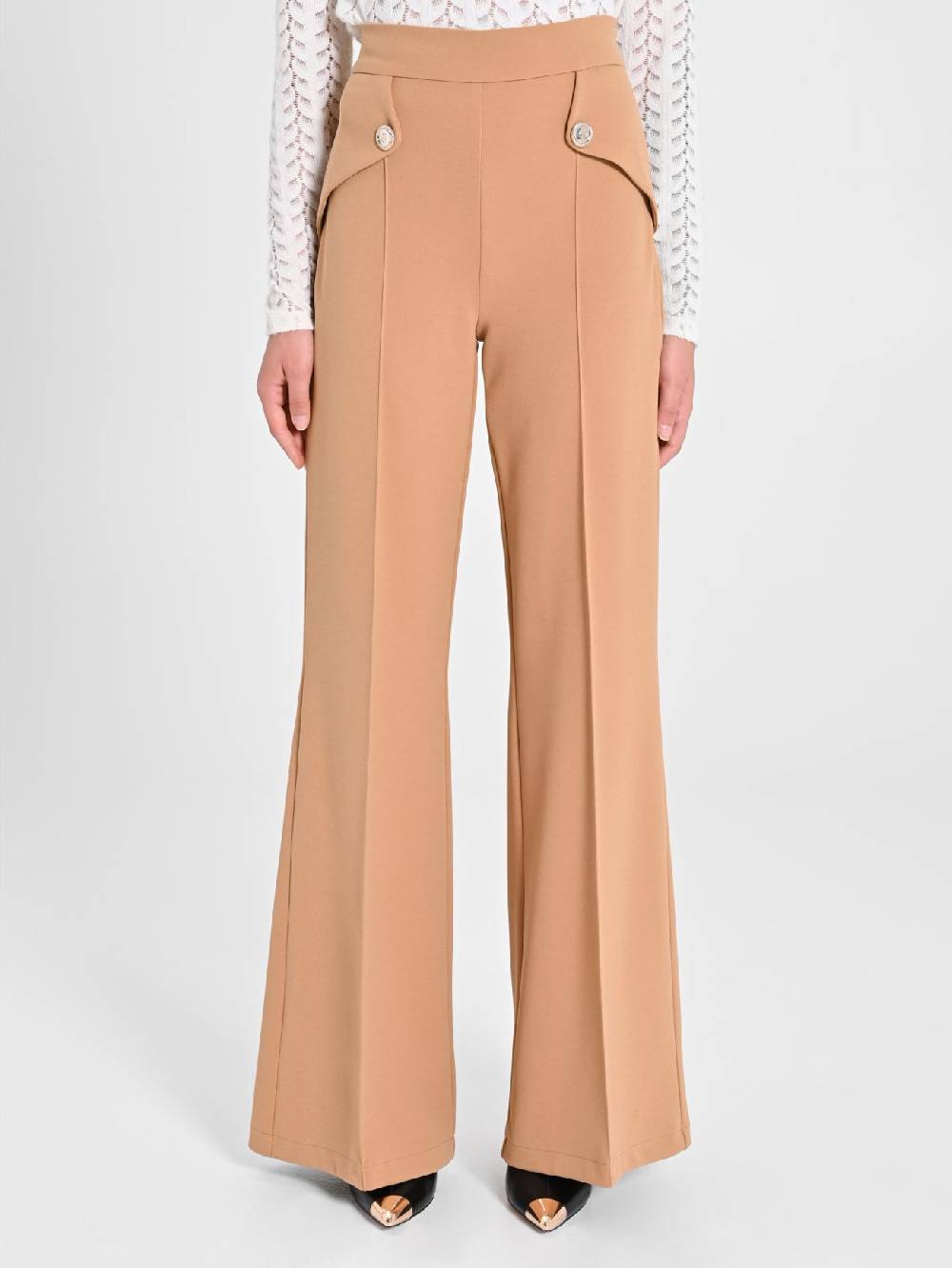 Rinascimento Pantaloni Palazzo Con Bottoni Dorati